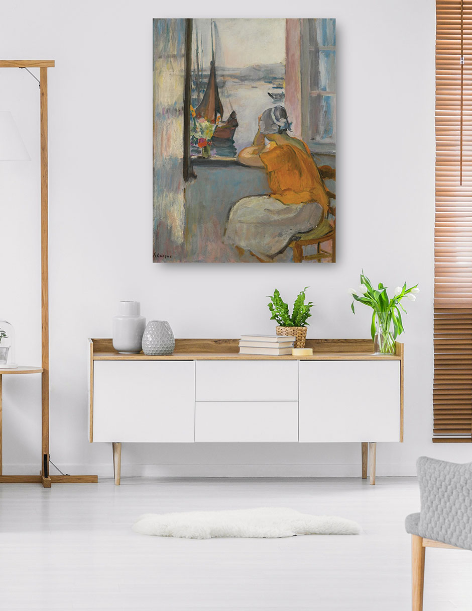 Foto 6 pulgar | Cuadro Decorativo - Jeune Femme Devant La Fenêtre Ouverte À L&#39,île D&#39,yeu- Henri Lebasque - 46x61 - Fine Art Tj