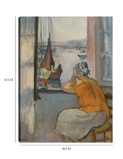 Foto 6 | Cuadro Decorativo - Jeune Femme Devant La Fenêtre Ouverte À L',île D',yeu- Henri Lebasque - 46x61 - Fine Art Tj