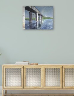 Foto 4 | Cuadro Decorativo - El Sena Y El Puente Del Ferrocarril En Argenteuil - Gustave Caillebotte - 69x92 - Fine Art Tj