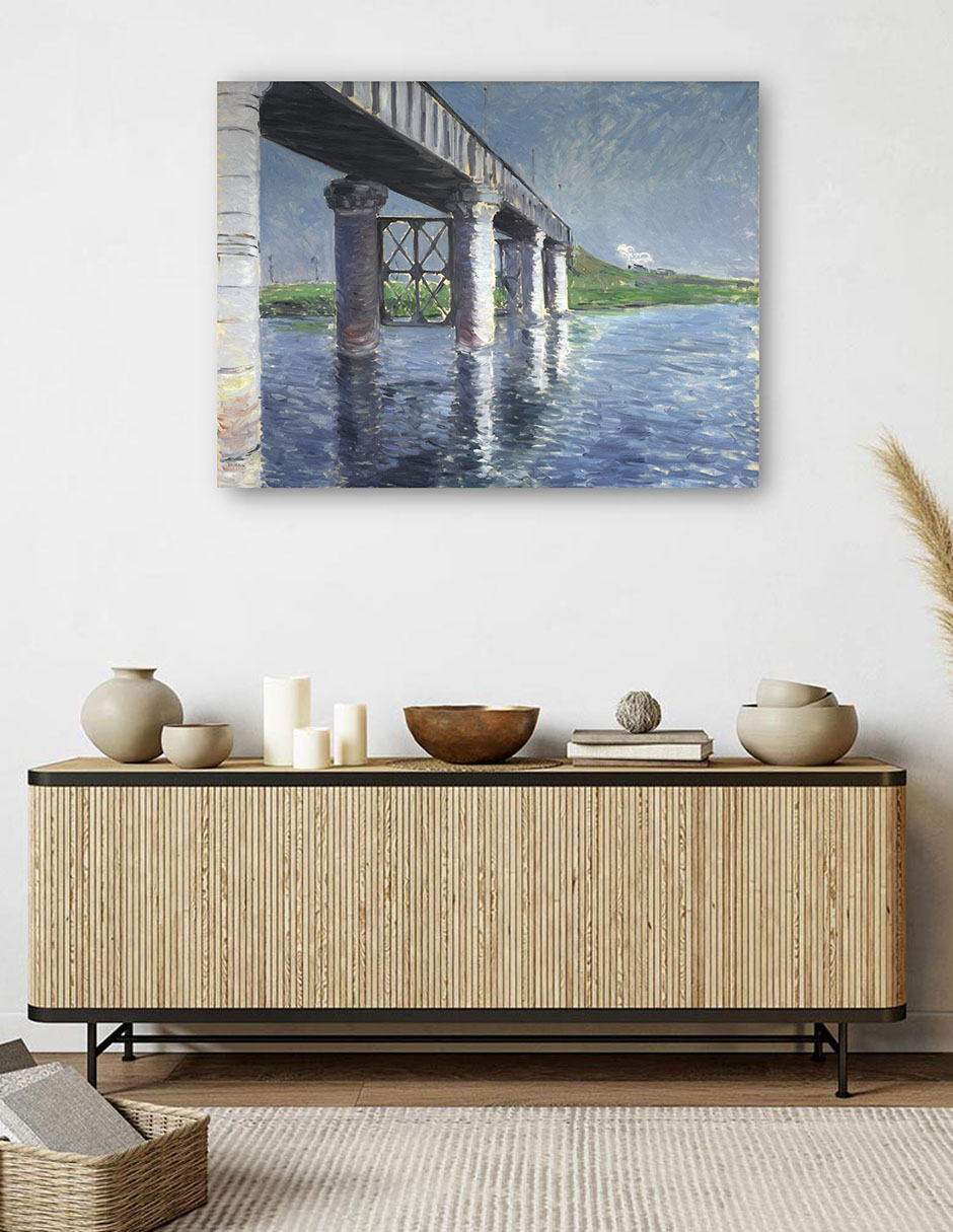 Foto 6 pulgar | Cuadro Decorativo - El Sena Y El Puente Del Ferrocarril En Argenteuil - Gustave Caillebotte - 69x92 - Fine Art Tj