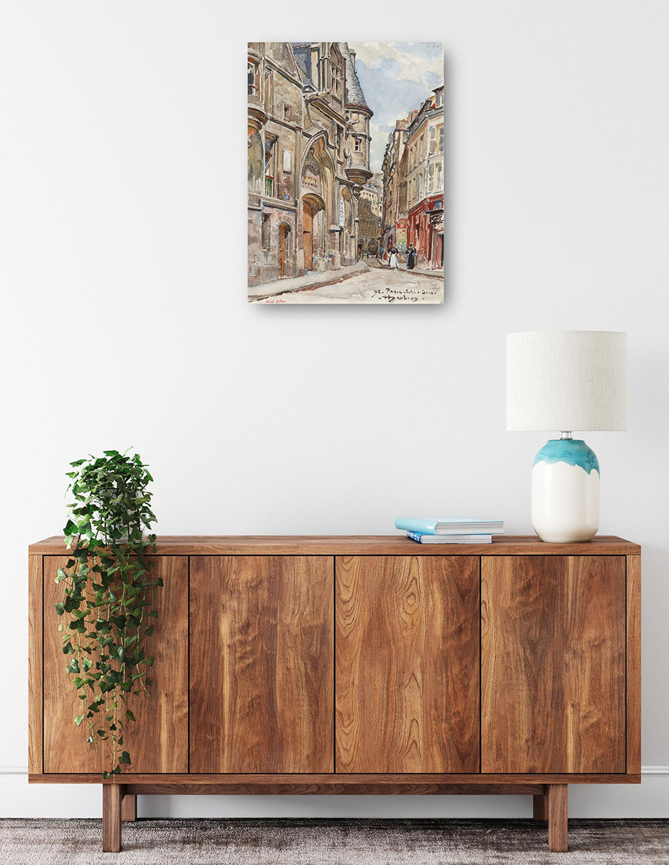 Foto 2 | Cuadro Decorativo - El Hotel De Sens, De La Calle Figuier, Distrito 4 (1898)- Frédéric Houbron - Ciudades - 28x