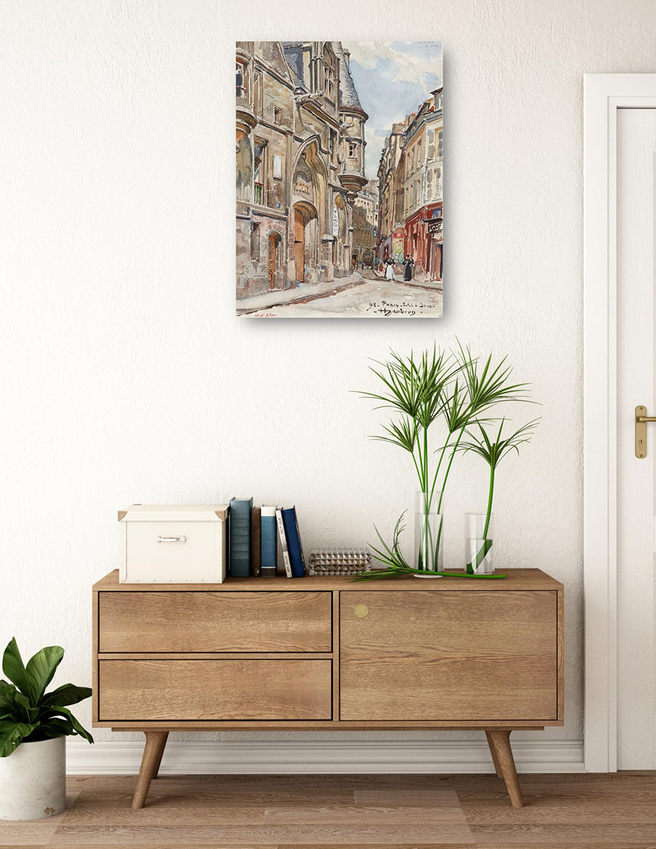 Foto 3 | Cuadro Decorativo - El Hotel De Sens, De La Calle Figuier, Distrito 4 (1898)- Frédéric Houbron - Ciudades - 28x
