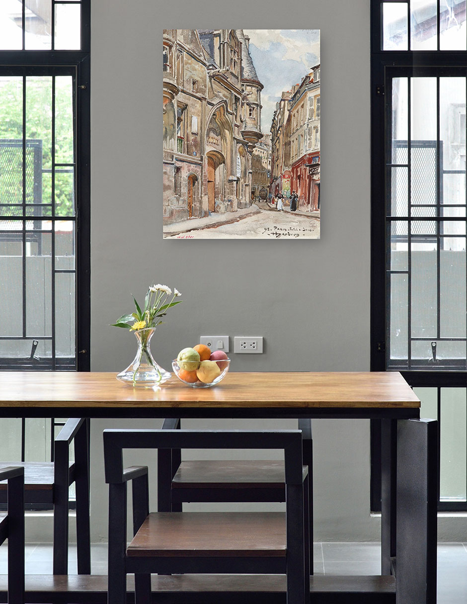 Foto 4 | Cuadro Decorativo - El Hotel De Sens, De La Calle Figuier, Distrito 4 (1898)- Frédéric Houbron - Ciudades - 28x