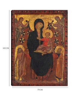 Foto 6 | Cuadro Decorativo - La Virgen Y El Niño Con San Juan Bautista, San Pedro Y Dos Ángeles, C. 1290- Unknown - 77x1