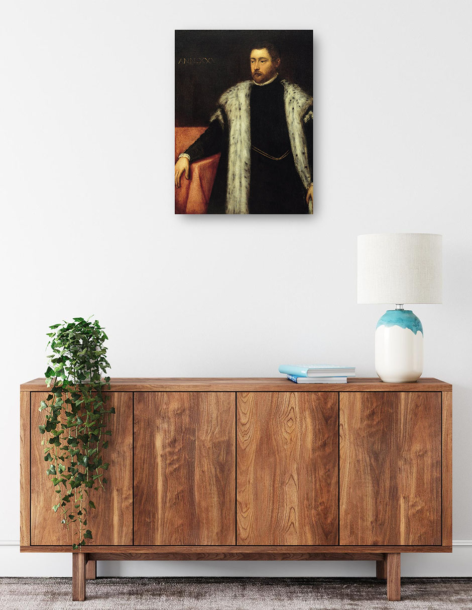 Foto 3 pulgar | Cuadro Decorativo - Joven De Veinticinco Años Con Abrigo Forrado De Piel- Jacopo Tintoretto - Fotografía - 69x92