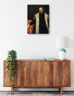 Foto 2 | Cuadro Decorativo - Joven De Veinticinco Años Con Abrigo Forrado De Piel- Jacopo Tintoretto - Fotografía - 69x92