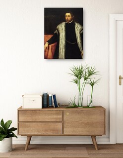 Foto 3 | Cuadro Decorativo - Joven De Veinticinco Años Con Abrigo Forrado De Piel- Jacopo Tintoretto - Fotografía - 69x92