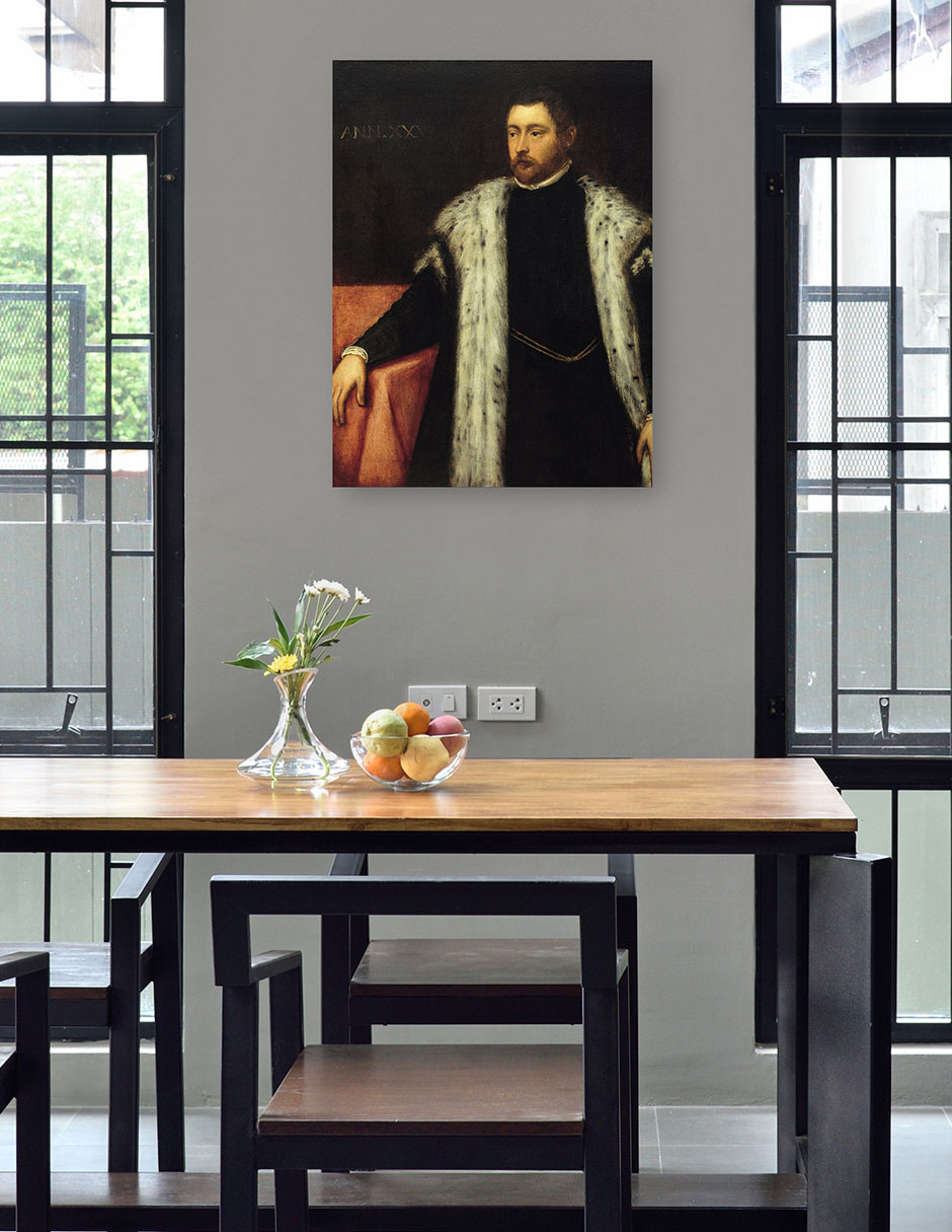 Foto 5 pulgar | Cuadro Decorativo - Joven De Veinticinco Años Con Abrigo Forrado De Piel- Jacopo Tintoretto - Fotografía - 69x92