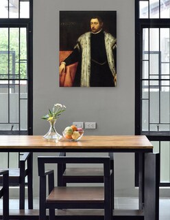 Foto 4 | Cuadro Decorativo - Joven De Veinticinco Años Con Abrigo Forrado De Piel- Jacopo Tintoretto - Fotografía - 69x92