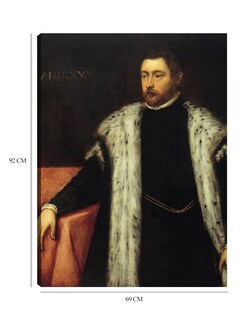 Foto 6 | Cuadro Decorativo - Joven De Veinticinco Años Con Abrigo Forrado De Piel- Jacopo Tintoretto - Fotografía - 69x92