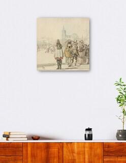 Foto 5 | Cuadro Decorativo - El Rey Del Invierno Sobre El Hielo- Cornelis Ploos Van Amstel After Hendrick Avercamp - 51x51
