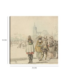Foto 6 | Cuadro Decorativo - El Rey Del Invierno Sobre El Hielo- Cornelis Ploos Van Amstel After Hendrick Avercamp - 51x51