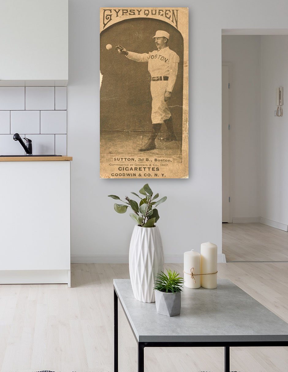 Foto 6 pulgar | Cuadro Decorativo - Ezra Sutton, Boston Beaneaters, Retrato De Tarjeta De Béisbol- Library Of Congress - 46x89 - Fi