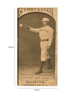 Foto 6 | Cuadro Decorativo - Ezra Sutton, Boston Beaneaters, Retrato De Tarjeta De Béisbol- Library Of Congress - 46x89 - Fi