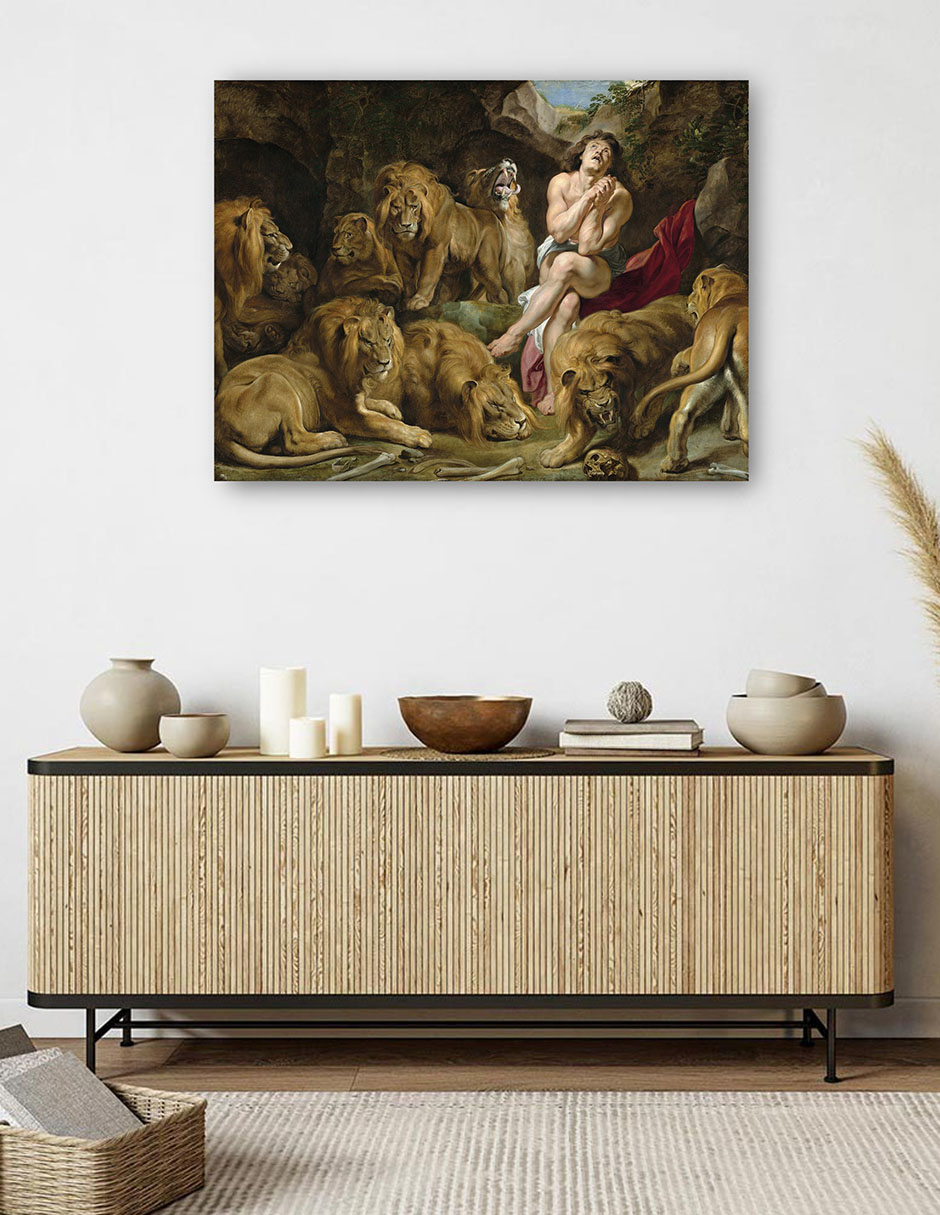 Foto 6 pulgar | Cuadro Decorativo - Daniel En El Foso De Los Leones (c. 1614-1616)- Peter Paul Rubens - Religión - 69x92 - Fine Art Tj