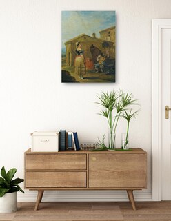 Foto 3 | Cuadro Decorativo - Una Mujer De Pie Ante Un Grupo Musical.- Leonardo Alenza Y Nieto - Fotografía - 69x92 - Fine Art Tj