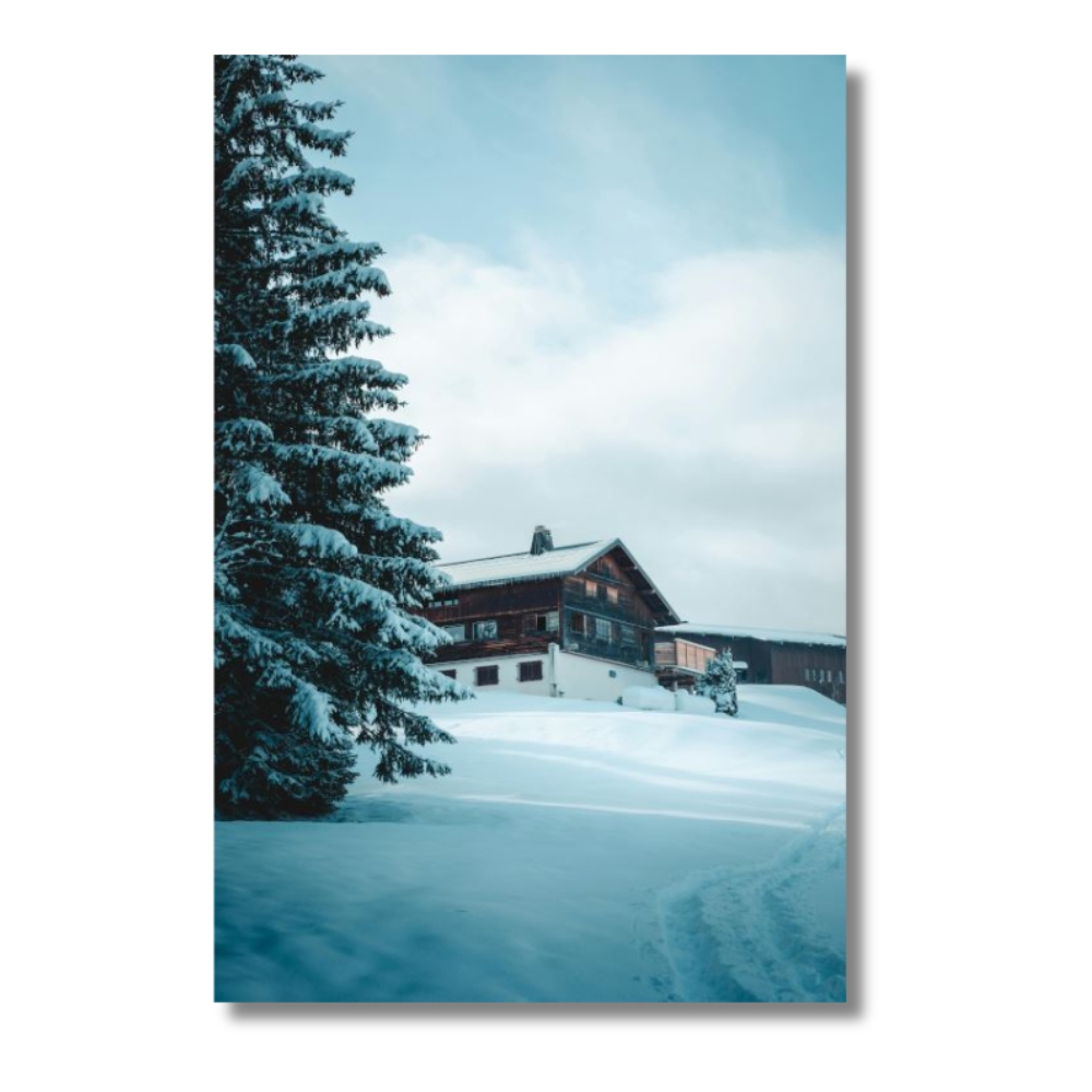 Foto 2 | Cuadro Decorativo Paisaje Bosque Nevado 143cm X 89cm Marco Madera
