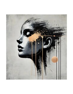 Foto 1 | Cuadro Rostro Dorado Canvas Moderno 40x40 Cm