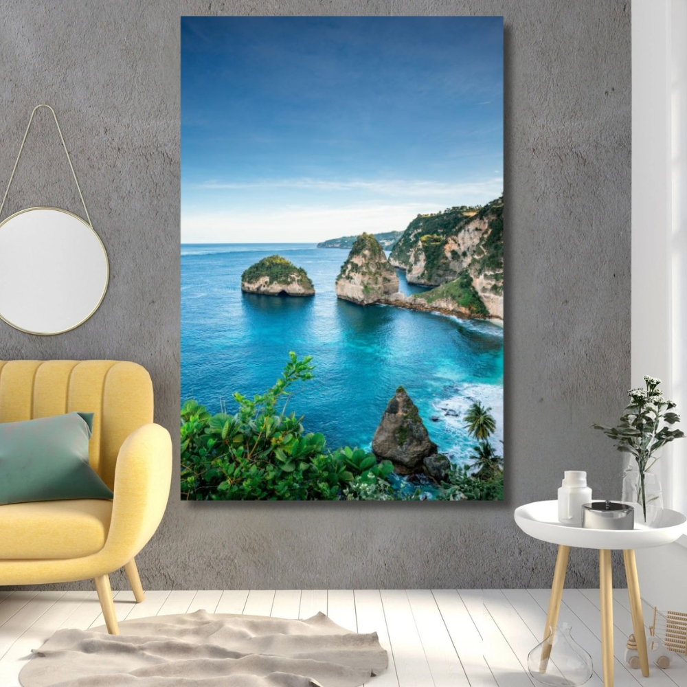 Foto 2 pulgar | Cuadro Decorativo Paisaje Isla 143cm X 89cm Marco Madera