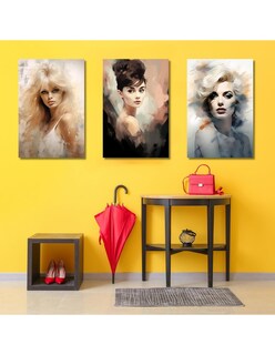 Foto 4 | Cuadro Decorativo Divas 3 Piezas