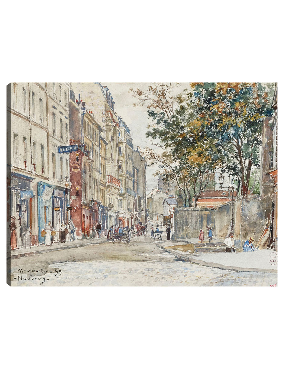 Foto 2 pulgar | Cuadro Decorativo - Calle Hermel En Montmartre (1899)- Frédéric Houbron - Fotografía - 69x92 - Impresión En