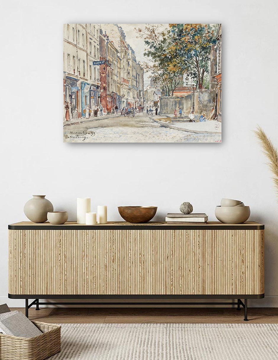 Foto 6 pulgar | Cuadro Decorativo - Calle Hermel En Montmartre (1899)- Frédéric Houbron - Fotografía - 69x92 - Impresión En