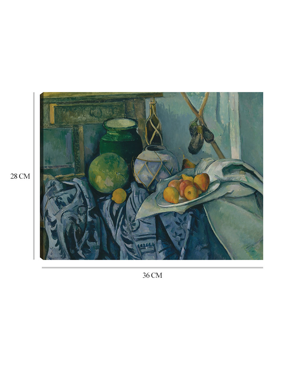 Foto 6 | Cuadro Decorativo - Naturaleza Muerta Con Tarro De Jengibre Y Berenjenas - Paul Cézanne - 28x36 - Impresión En Lie
