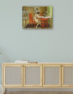 Foto 4 | Cuadro Decorativo - El Modelo Escribiendo Una Postal (1906)- Carl Larsson - 46x61 - Impresión En Lienzo - Fatj