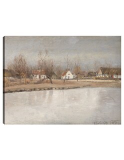 Foto 1 | Cuadro Decorativo - El Estanque Del Pueblo En Ring, Zelanda (1890)- Laurits Andersen Ring - 77x102 - Impresión E