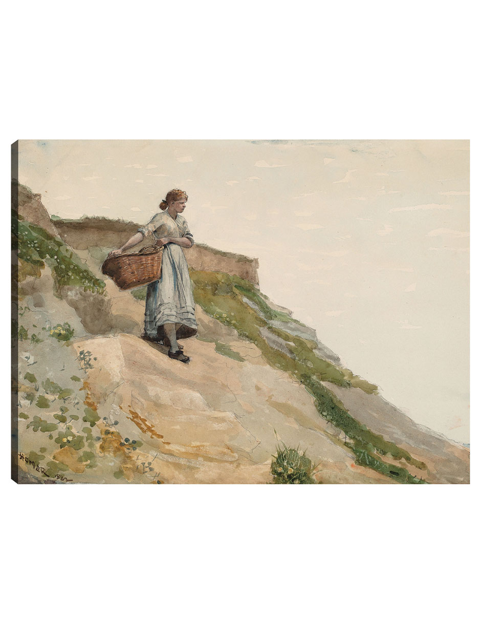 Foto 1 | Cuadro Decorativo - Niña Cargando Una Cesta (1882)- Winslow Homer - Fotografía - 69x92 - Impresión En Lienzo - Fine