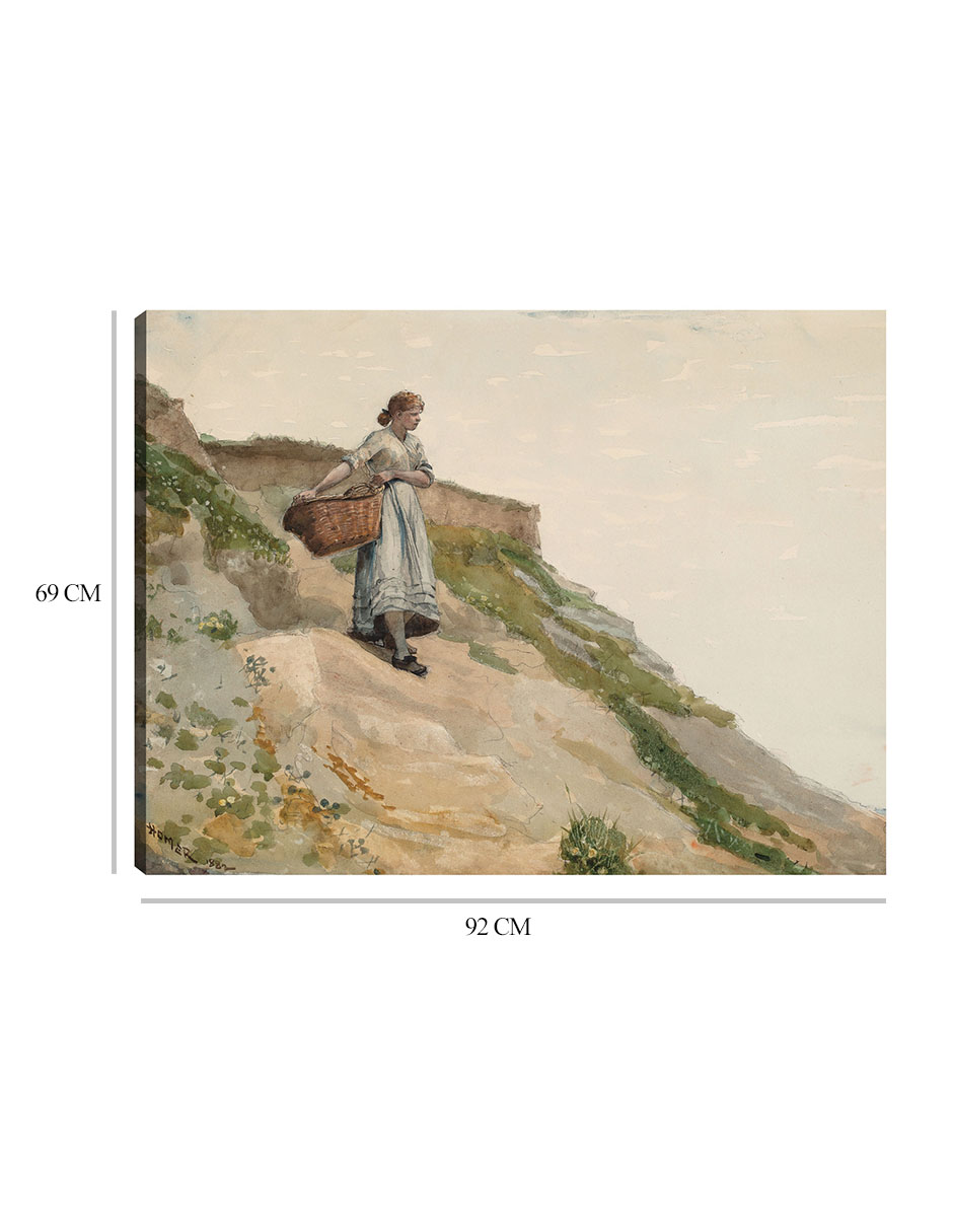Foto 7 pulgar | Cuadro Decorativo - Niña Cargando Una Cesta (1882)- Winslow Homer - Fotografía - 69x92 - Impresión En Lienzo - Fine