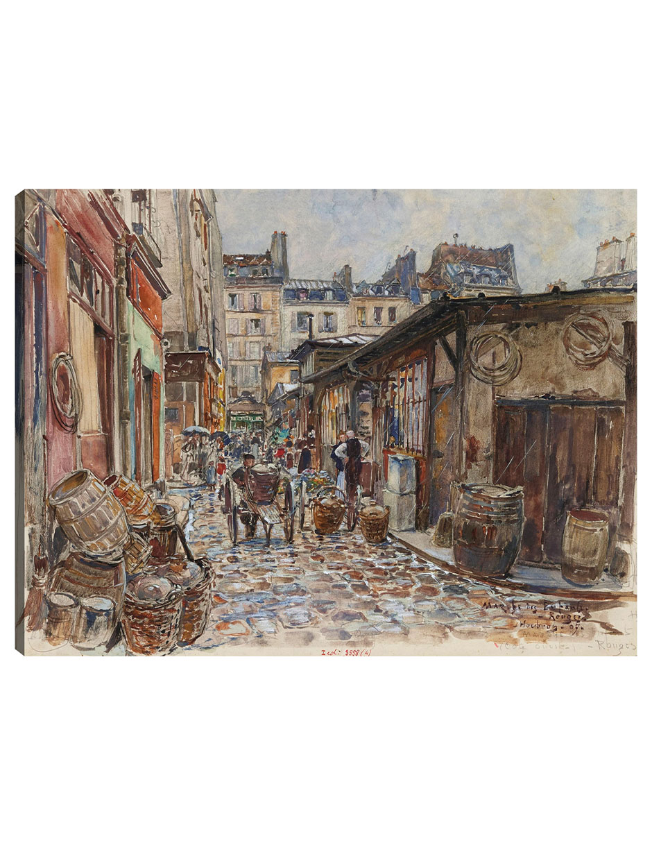 Foto 2 pulgar | Cuadro Decorativo - El Marché Des Enfants Rouges, Lado Oeste- Frédéric Houbron - 28x36 - Impresión En Lienzo - Fatj