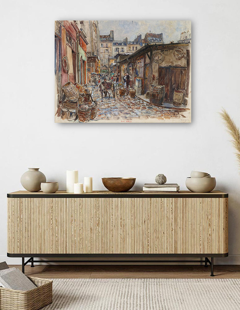 Foto 5 | Cuadro Decorativo - El Marché Des Enfants Rouges, Lado Oeste- Frédéric Houbron - 28x36 - Impresión En Lienzo - Fatj
