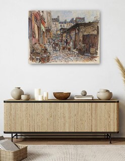 Foto 5 | Cuadro Decorativo - El Marché Des Enfants Rouges, Lado Oeste- Frédéric Houbron - 28x36 - Impresión En Lienzo - Fatj