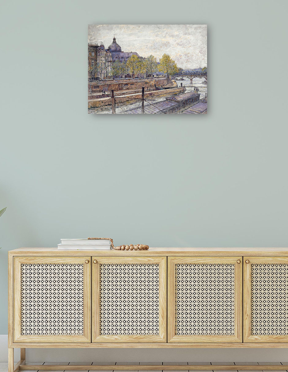 Foto 5 pulgar | Cuadro Decorativo - Muelle Conti Y El Puente De Las Artes (1905)- Frédéric Houbron - 69x92 - Impresión En Lienzo - Fat