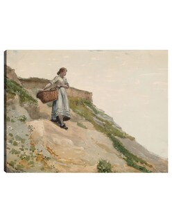 Foto 1 | Cuadro Decorativo - Niña Cargando Una Cesta (1882)- Winslow Homer - Fotografía - 46x61 - Impresión En Lienzo - Fine