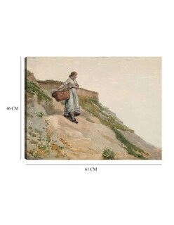 Foto 6 | Cuadro Decorativo - Niña Cargando Una Cesta (1882)- Winslow Homer - Fotografía - 46x61 - Impresión En Lienzo - Fine