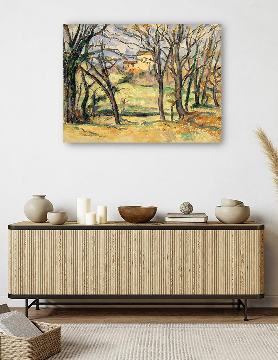 Foto 6 pulgar | Cuadro Decorativo - Árboles Y Casas Cerca Del Jas De Bouffan (1885-1886)- Paul Cézanne - 69x92 - Impresión En Lien