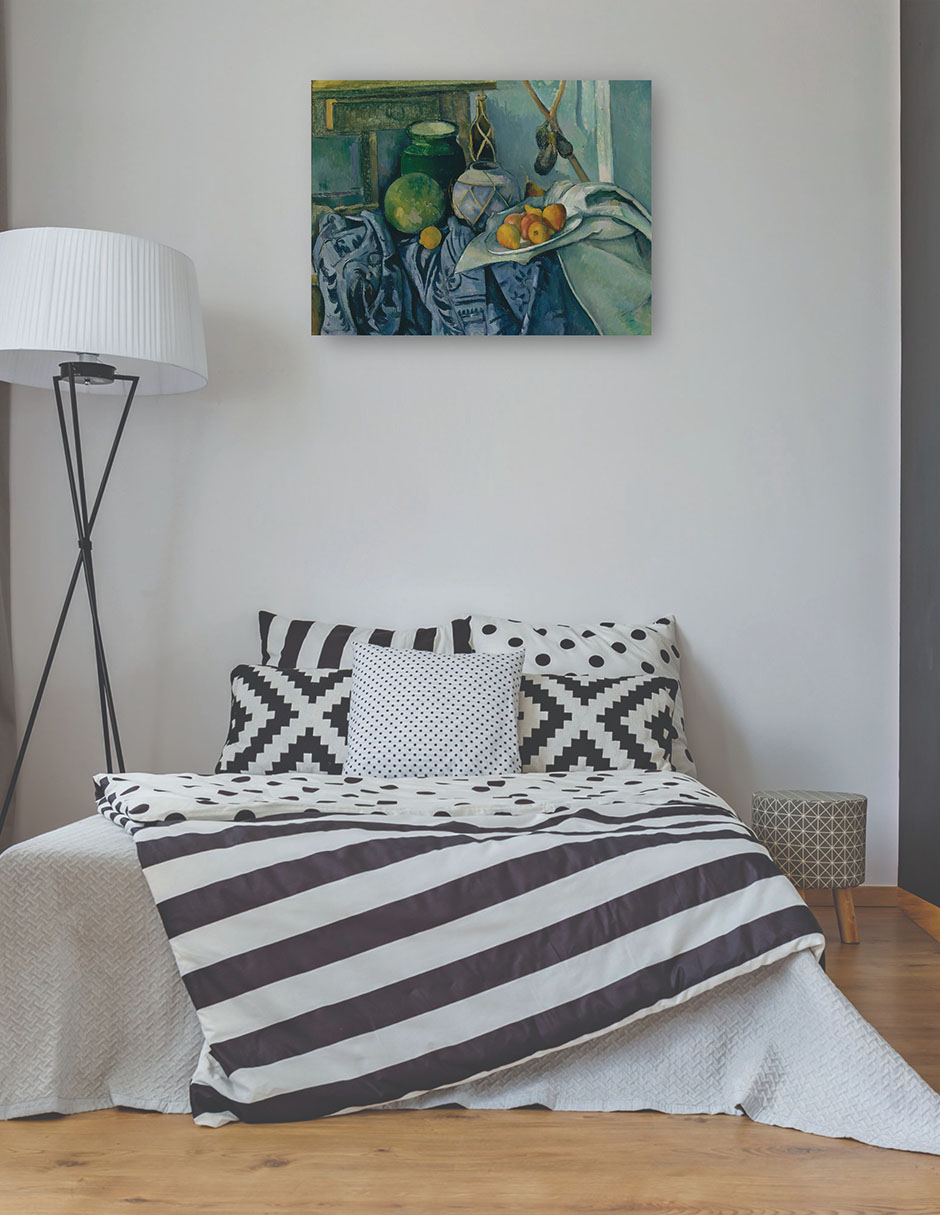 Foto 4 pulgar | Cuadro Decorativo - Naturaleza Muerta Con Tarro De Jengibre Y Berenjenas - Paul Cézanne - 69x92 - Impresión En Lie