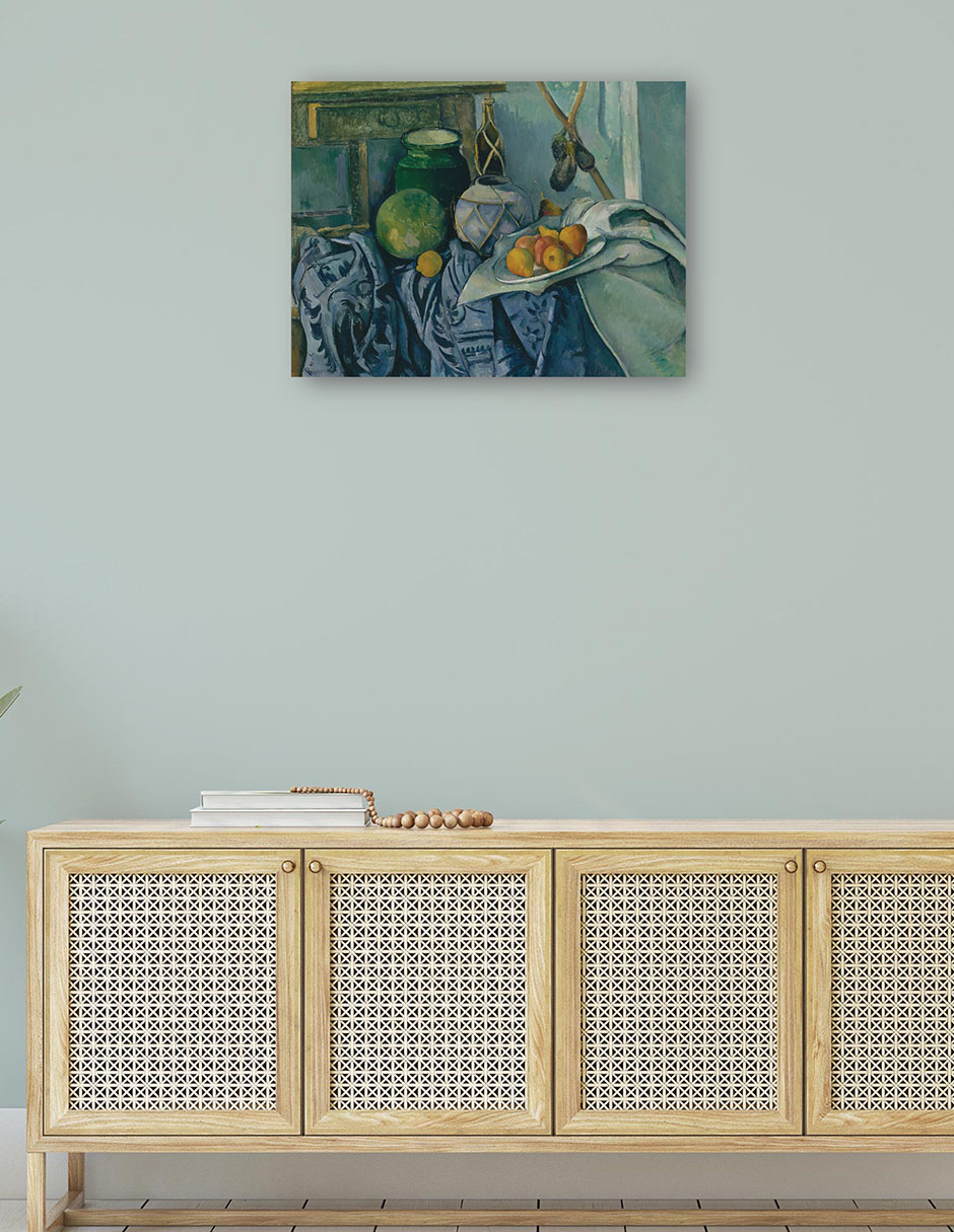 Foto 5 pulgar | Cuadro Decorativo - Naturaleza Muerta Con Tarro De Jengibre Y Berenjenas - Paul Cézanne - 69x92 - Impresión En Lie