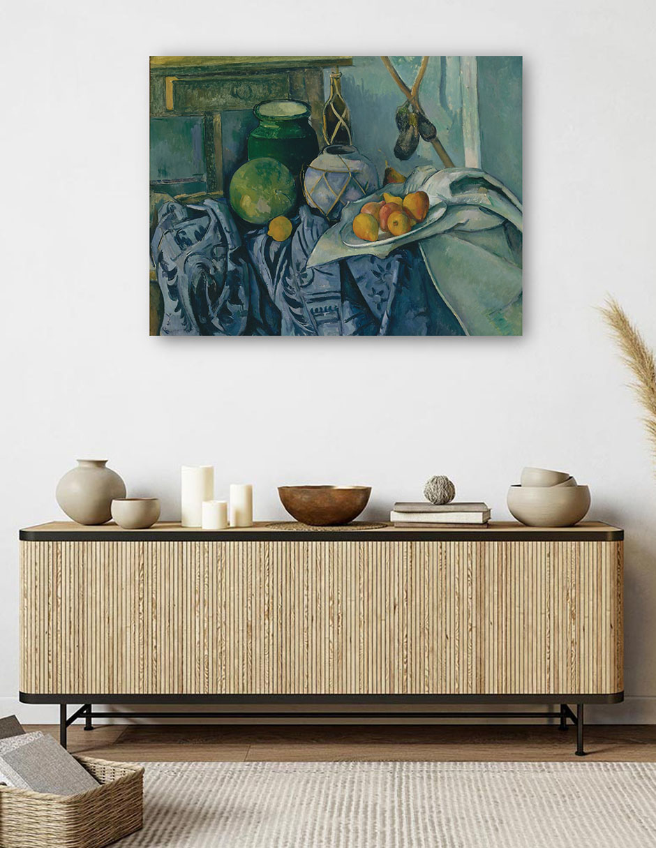 Foto 5 | Cuadro Decorativo - Naturaleza Muerta Con Tarro De Jengibre Y Berenjenas - Paul Cézanne - 69x92 - Impresión En Lie