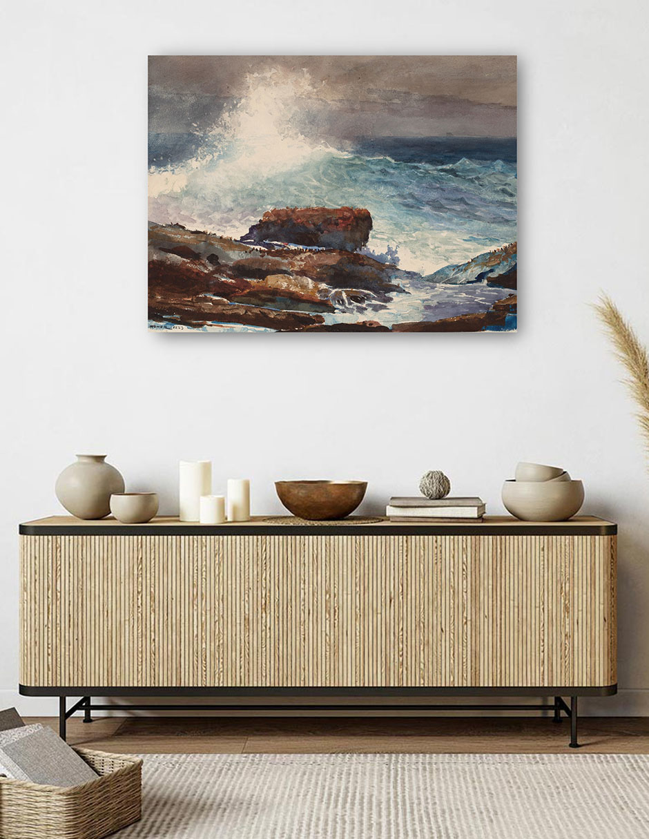 Foto 6 pulgar | Cuadro Decorativo - Marea Entrante, Scarboro, Maine (1883)- Winslow Homer - 46x61 - Impresión En Lienzo - Fatj