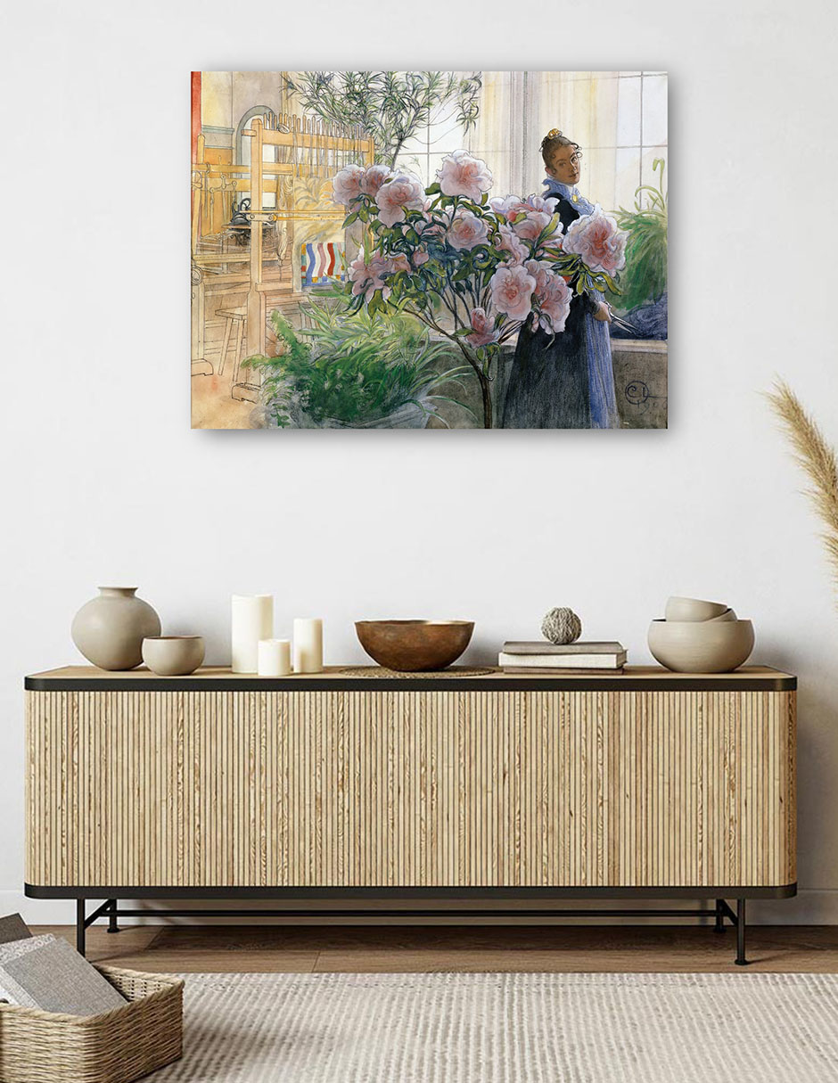 Foto 6 pulgar | Cuadro Decorativo - Azalea (1906)- Carl Larsson - Fotografía - 46x61 - Impresión En Lienzo - Fine Art Tj