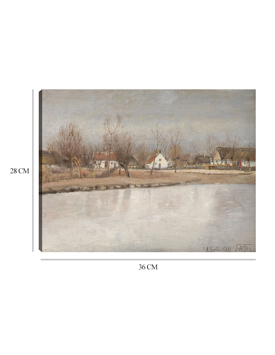 Foto 7 pulgar | Cuadro Decorativo - El Estanque Del Pueblo En Ring, Zelanda (1890)- Laurits Andersen Ring - 28x36 - Impresión En