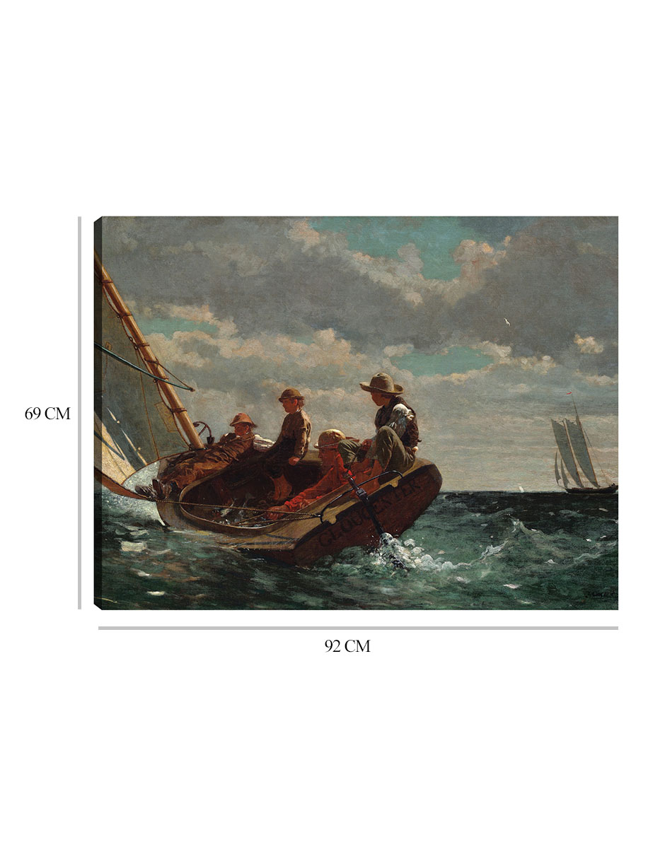 Foto 7 pulgar | Cuadro Decorativo - Breezing Up (una Venida Favorable) (1873-1876)- Winslow Homer - 69x92 - Impresión En Lienzo - Fatj
