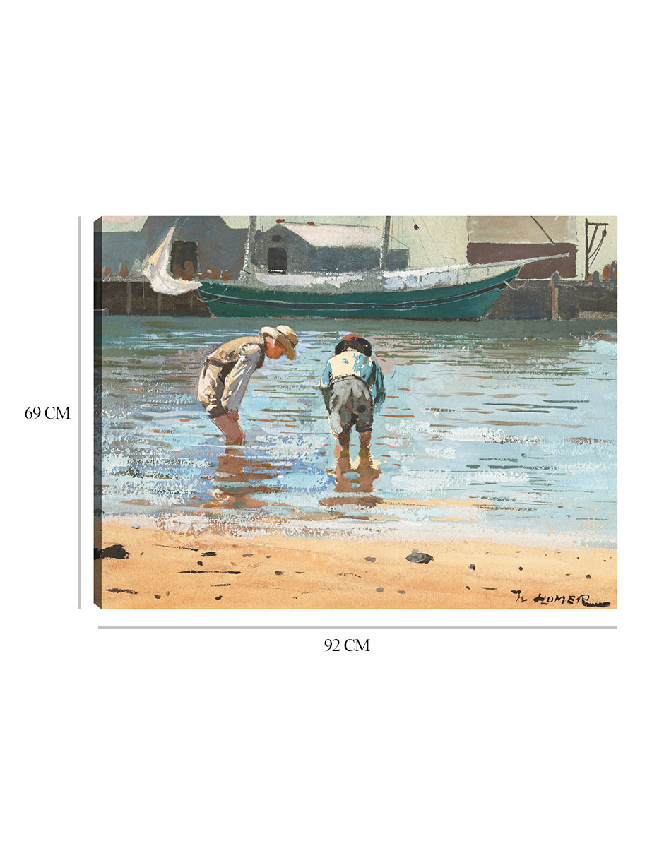 Foto 6 | Cuadro Decorativo - Niños Vadeando (1873)- Winslow Homer - Fotografía - 69x92 - Impresión En Lienzo - Fine Art Tj