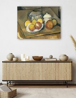 Foto 5 | Cuadro Decorativo - Jarrón Con Adornos De Paja, Azucarero Y Manzanas - Paul Cézanne - 46x61 - Impresión En Lienzo - F