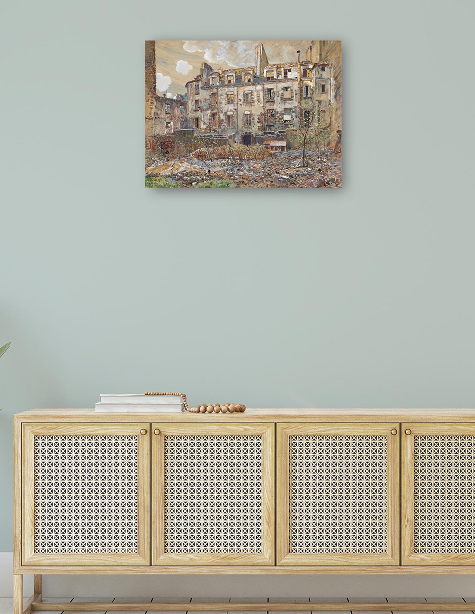 Foto 4 | Cuadro Decorativo - El Antiguo Cementerio De Saint-andré- Frédéric Houbron - 46x61 - Impresión En Lienzo - Fatj