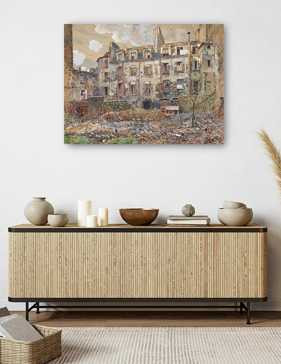 Foto 5 | Cuadro Decorativo - El Antiguo Cementerio De Saint-andré- Frédéric Houbron - 46x61 - Impresión En Lienzo - Fatj