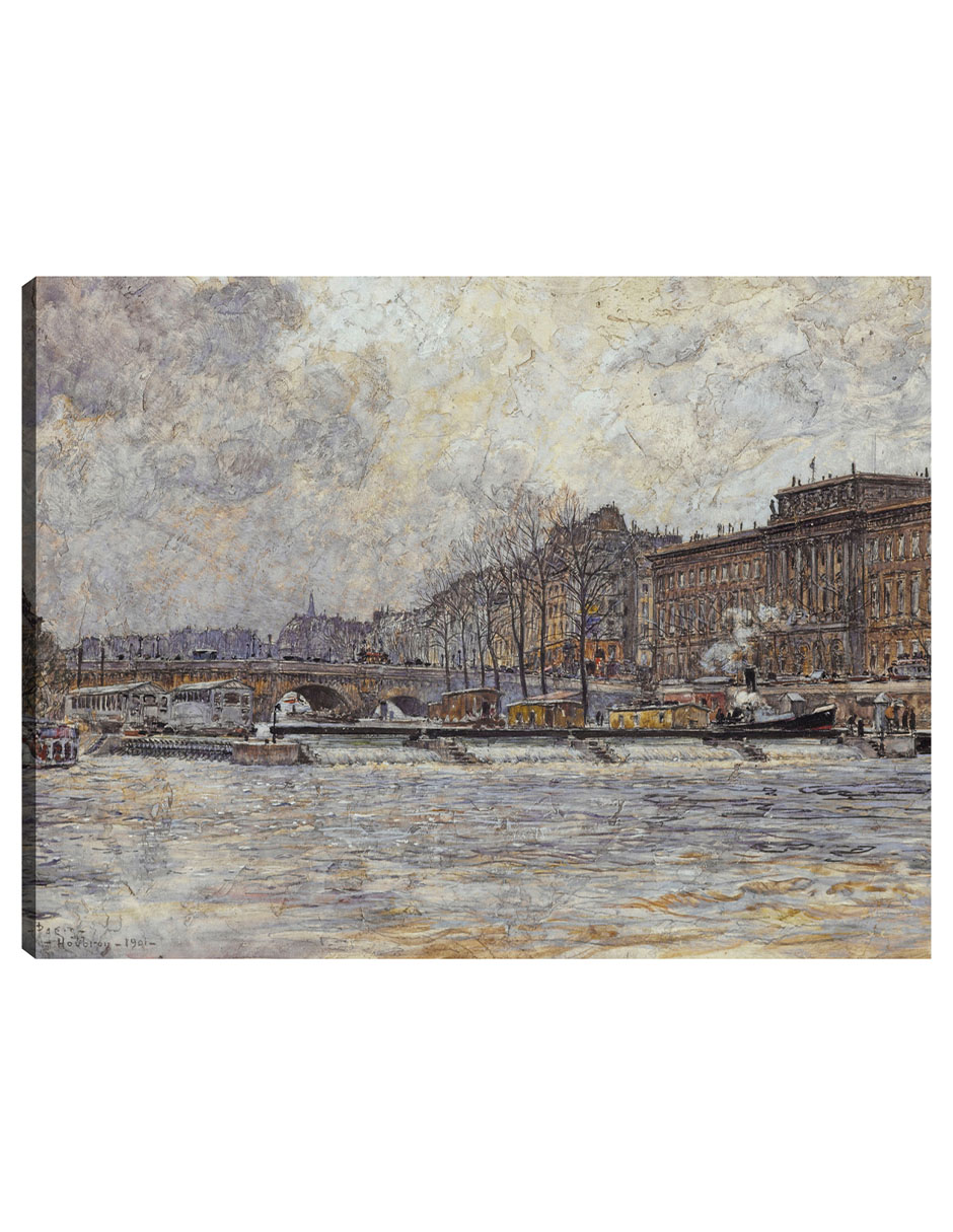 Foto 1 | Cuadro Decorativo - El Hôtel De La Monnaie Y El Pont-neuf (1901)- Frédéric Houbron - 28x36 - Impresión En Lienzo - Fa